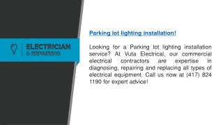 Parking Lot Lighting Installation!   Vuta Electrical