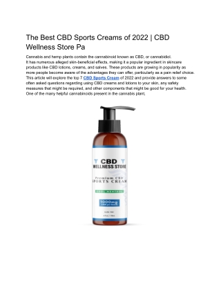 The Best CBD Sports Creams of 2022 _ CBD Wellness Store Pa
