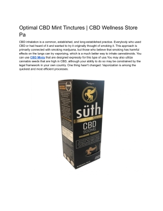 Optimal CBD Mint Tinctures _ CBD Wellness Store Pa
