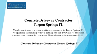 Concrete Driveway Contractor Tarpon Springs FL  Wizardconcrete.com