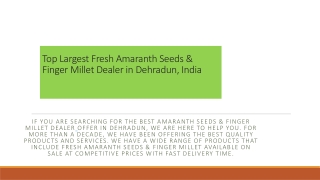 Verified Organic Amaranth Seeds Manufacturer & Exporter Company in Dehradun - Dec