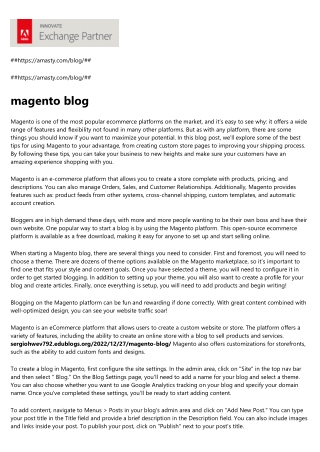 magento blog