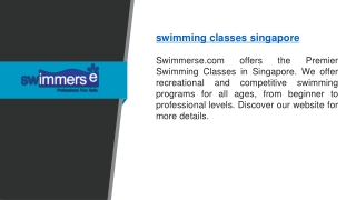 Swimming Classes Singapore | Swimmerse.com