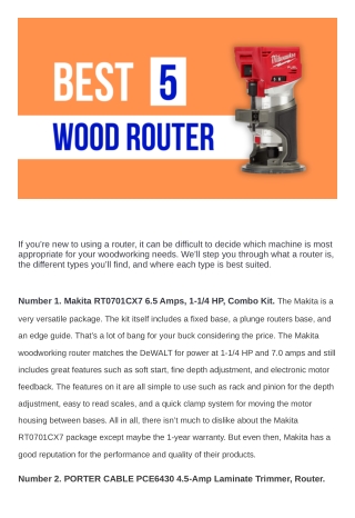 Best Wood Router (Top 5 Picks)