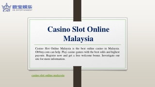 Casino Slot Online Malaysia | Ob9my.com