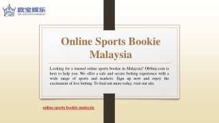 Online Sports Bookie Malaysia | Ob9my.com