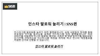 인스타 팔로워 늘리기  SNS퀸