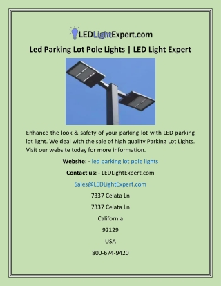 Led Parking Lot Pole Lights  LED Light Expert