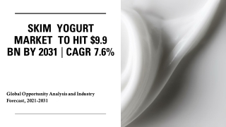 Skim Yogurt Market Size, Share | Industry Research Report