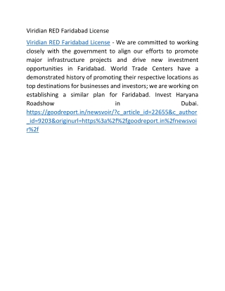 Viridian RED Faridabad License