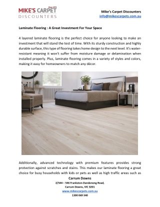 Laminate Flooring  A Great Investment For Your Space