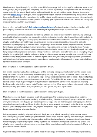 Podstawowy przewodnik w temacie skok pożyczka dla zadłużonych