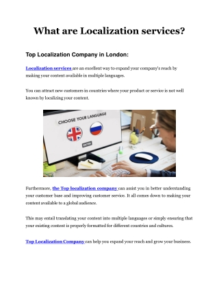 Top Localization Company in London