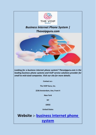 Business Internet Phone System | Thevoipguru.com