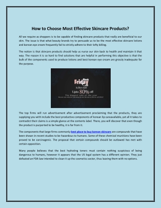 How to Choose Most Effective Skincare Products