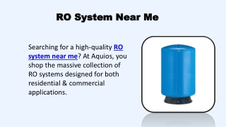 RO System Near Me