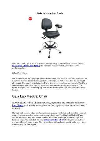 Gala Lab Medical Chair