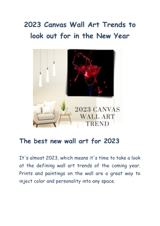 2023 Canvas Wall Art Trends to look out for in the New Year
