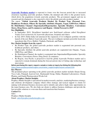 Ayurvedic Products market