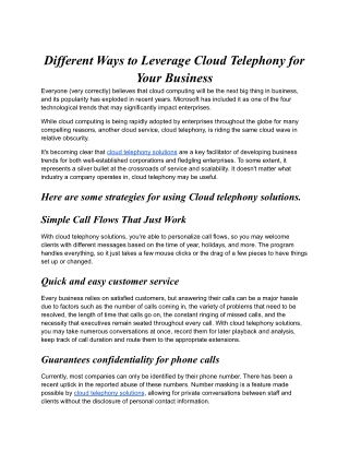 Different ways to leverage Cloud Telephony for your business.docx