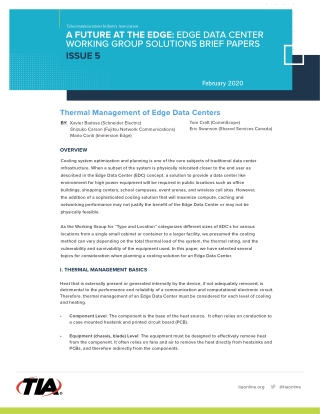 Thermal Management of Edge Data Centers