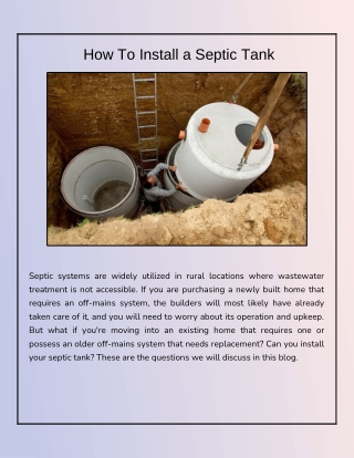 What is the Ideal Location for a Septic Tank?