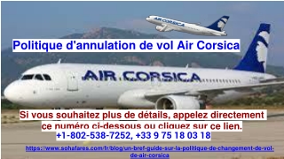 Politique d'annulation de vol Air Corsica