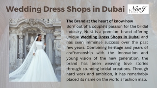 Wedding Dress Shops in Dubai - Nurj Bridal