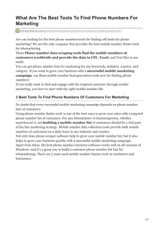 1What Are The Best Tools To Find Phone Numbers For Marketing