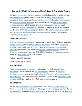 Dynamic XPath In Selenium WebDriver A Complete Guide