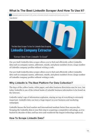What Is The Best LinkedIn Scraper And How To Use It