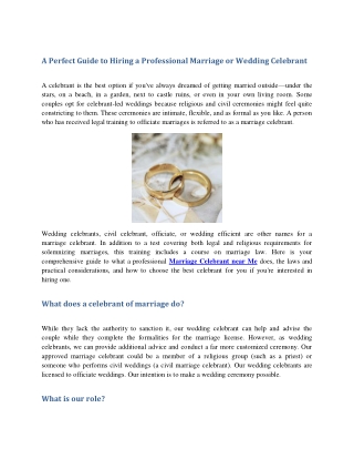 A Perfect Guide to Hiring a Professional Marriage or Wedding Celebrant PDF