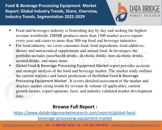 Food & Beverage Processing Equipment Market report
