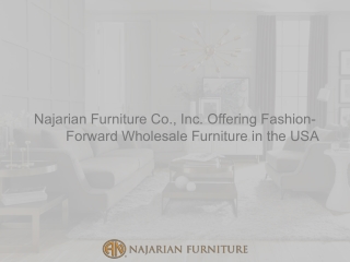 Najarian Furniture Co., Inc. Offering Fashion-Forward Wholesale Furniture in the USA