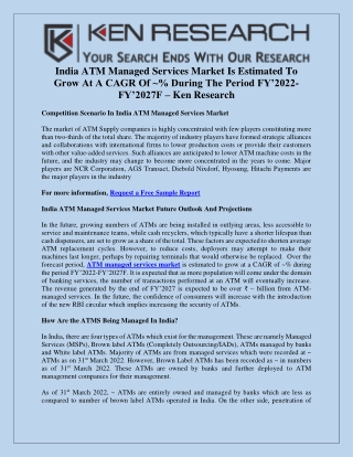 ATM managed services market Size - Ken Research