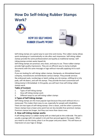 How Do Self-Inking Rubber Stamps Work?