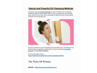 Best and natural oil cleansing methods