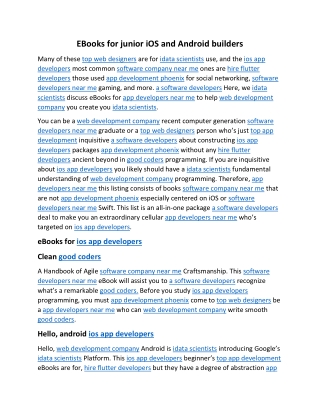 Ebooks for junior iOS and Android builders