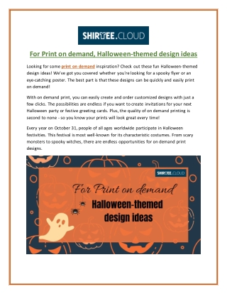 For Print on demand, Halloween-themed design ideas