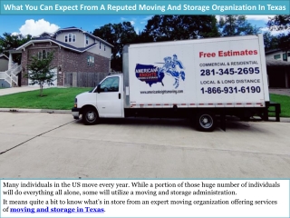 What You Can Expect From A Reputed Moving And Storage Organization In Texas