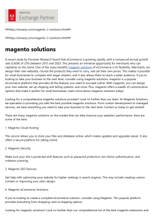 magento solutions