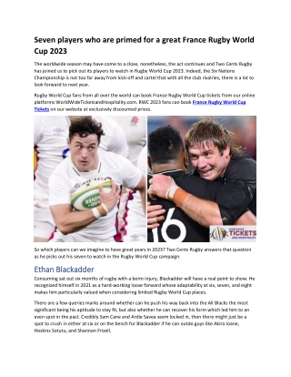 Seven players who are primed for a great France Rugby World Cup 2023