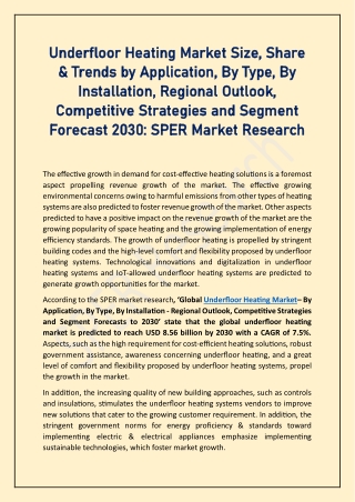 Underfloor Heating Market Size