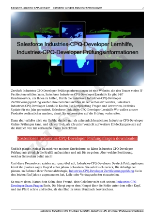 Salesforce Industries-CPQ-Developer Lernhilfe, Industries-CPQ-Developer Prüfungsinformationen