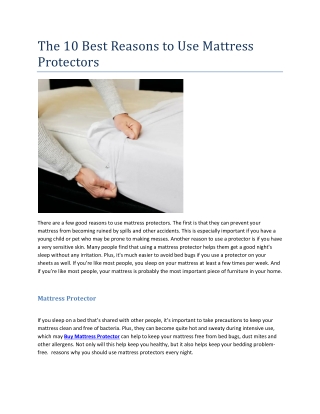 The 10 Best Reasons to Use Mattress Protectors