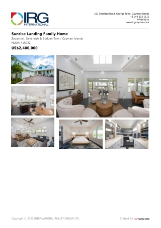 Sunrise Landing Family Home - IRG Cayman