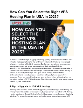 How Can You Select the Right VPS Hosting Plan in 2023