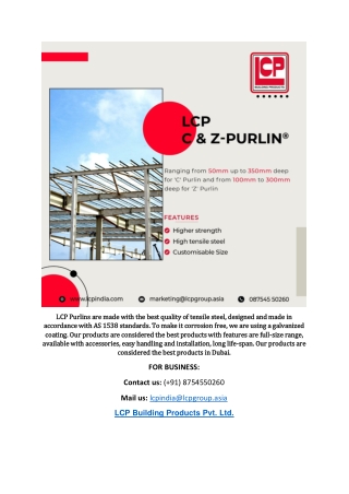 Metal purlin sheet in Dubai