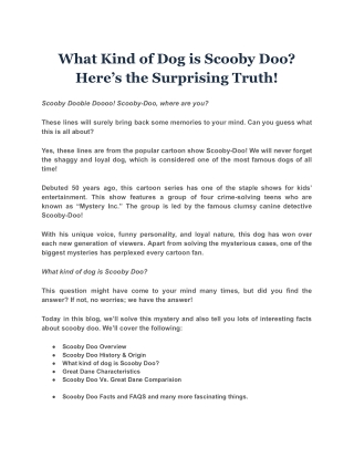 What Kind of Dog is Scooby Doo_ Here’s the Surprising Truth!