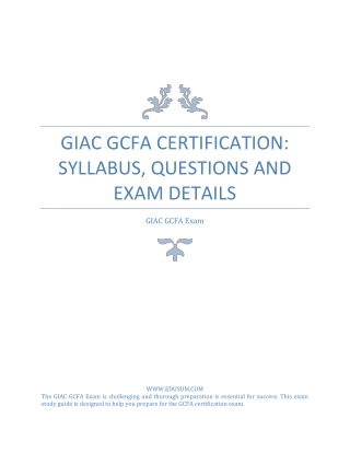 [Latest] GIAC GCFA Certification: Syllabus, Questions and Exam Details